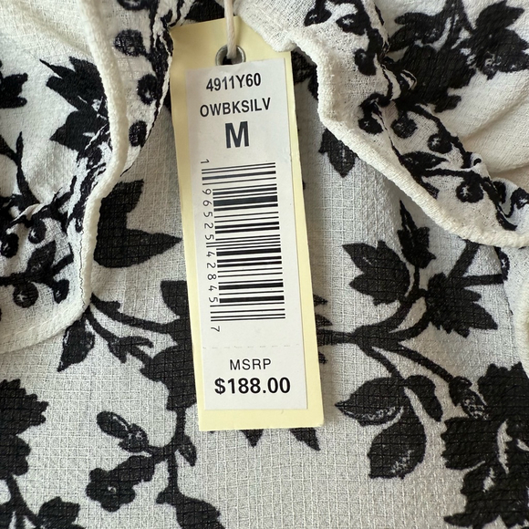 Women's Max Studio Floral Maxi Dress Size M White Black - Picture 4 of 7